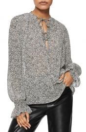 ANINE BING Abigail Tie Neck Silk Blouse   Nordstrom at Nordstrom